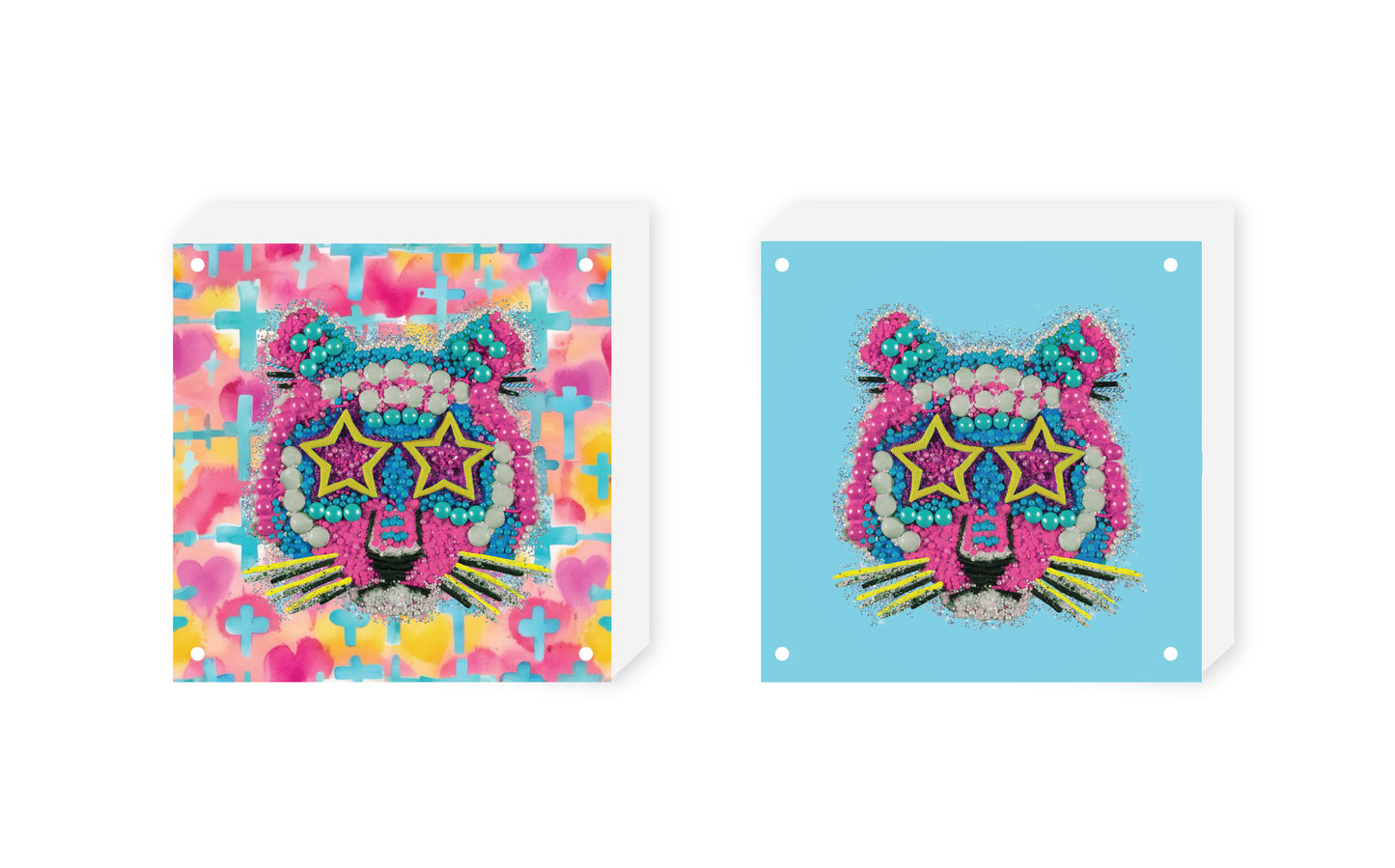 Acrylic Cubes - 2x2 - Tiger Print - Sold as a Set of 2 - $12 a unit