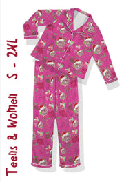 Women: Satin Soft Sleepwear Long Sleeve + Pants Dunham Christmas $64