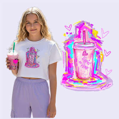 Sippin on Pink Custom Art Tee