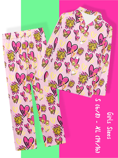 Kids: Soft Sleepwear Long Sleeve + Pants Black and Gold