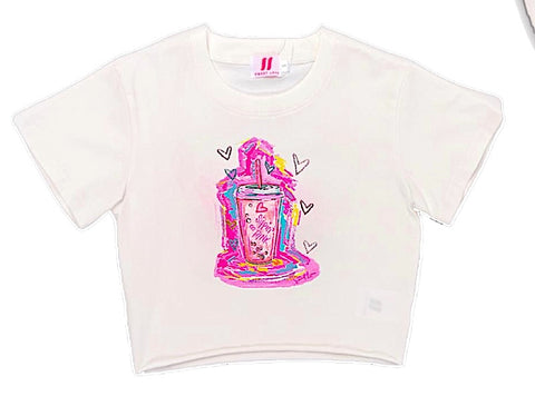 Sippin on Pink Custom Art Tee